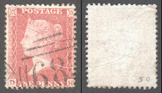 Great Britain Scott 20 Used Plate 50 - DK (P) - Click Image to Close